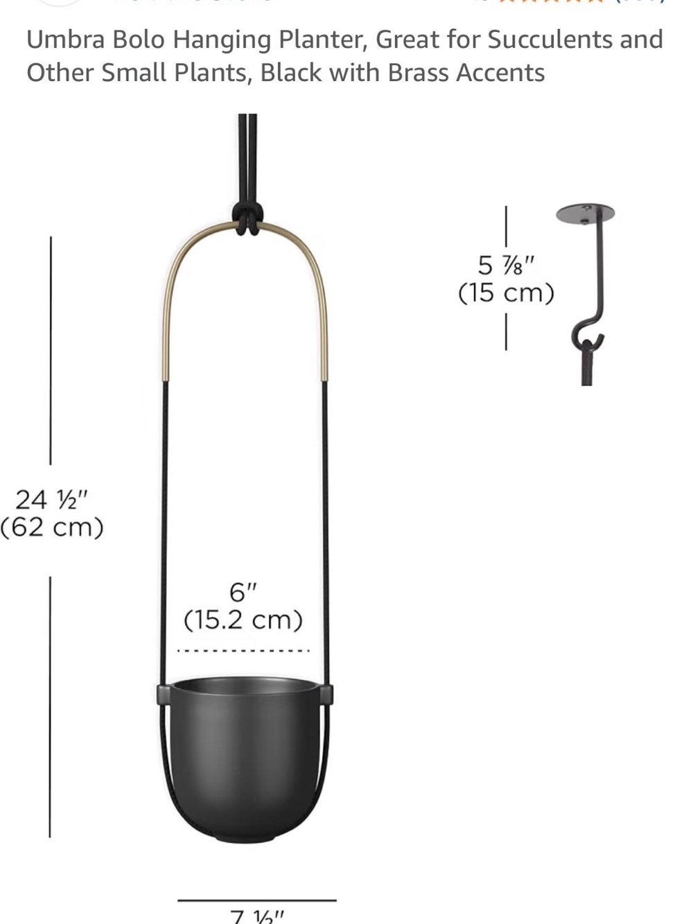 Umbra Planter - Bolo Single Hanging Planter — Black | NEW IN BOX - NWT - Picture 6 of 9
